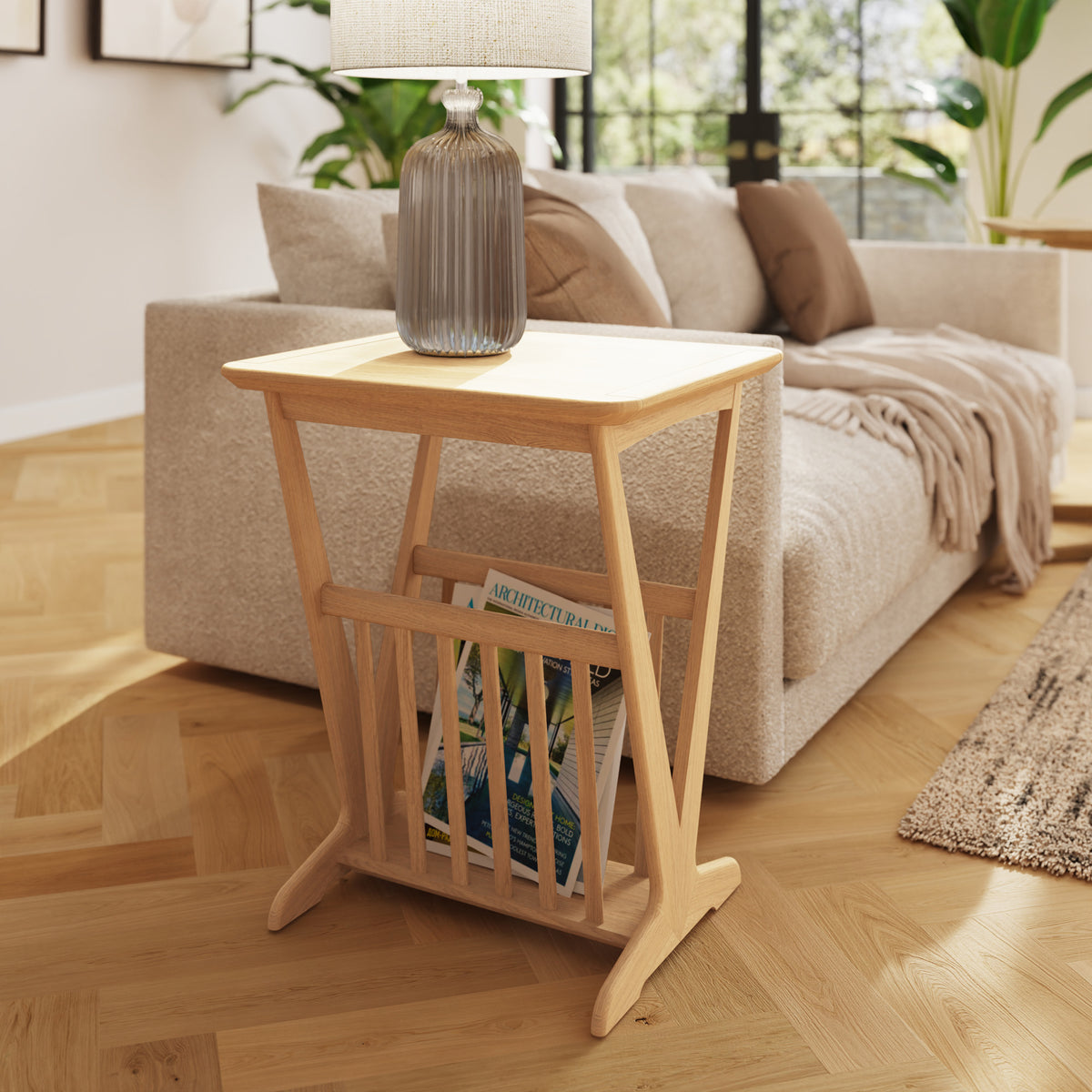 Hudson Ash Magazine Rack Table