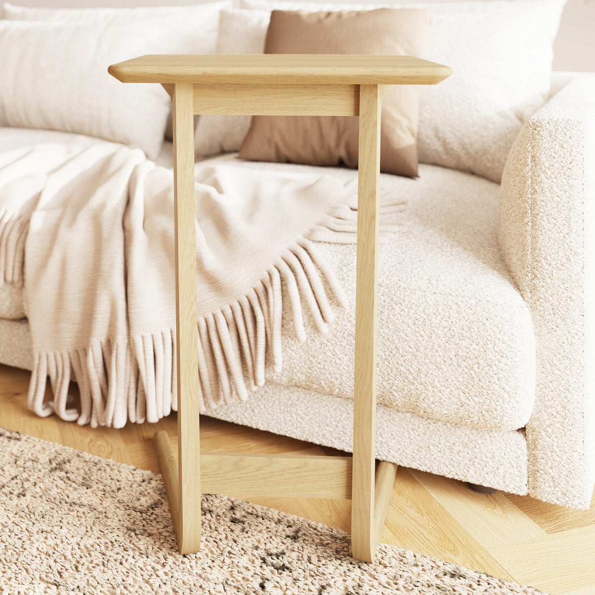 Newark Ash Angled Sofa Tablet Table
