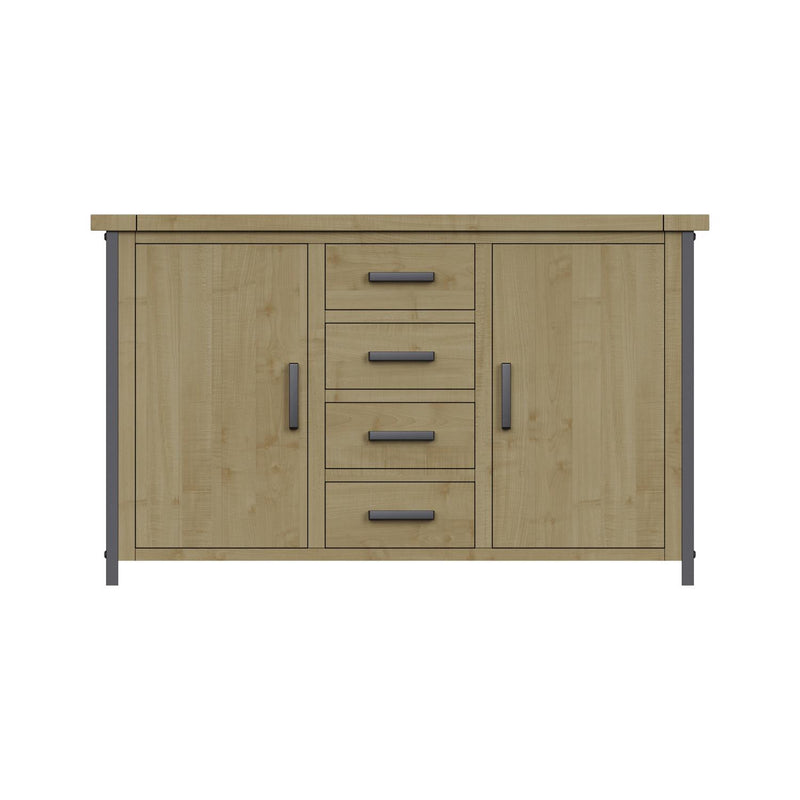 Lowry 2 Door 4 Drawer Large Sideboard Driftwood Lacquered Solid Reclaimed Pine