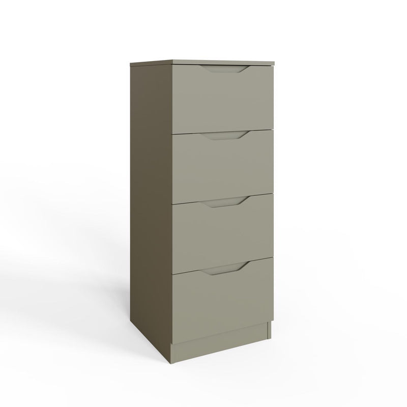 Luno 4 Drawer Tallboy Chest Of Drawers - Ash Green