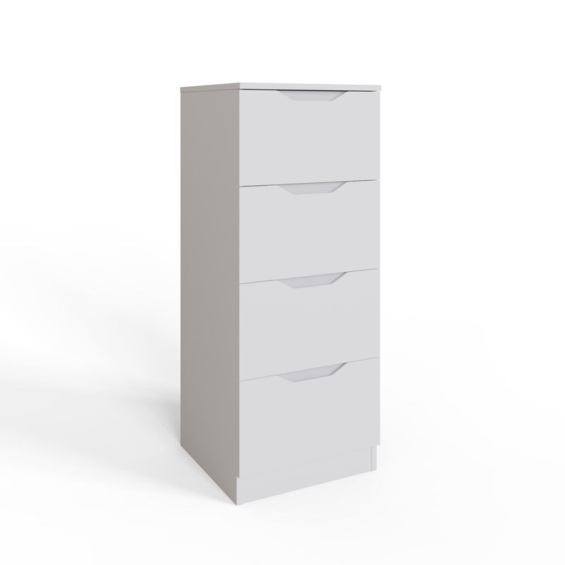 Luno 4 Drawer Tallboy Chest Of Drawers - White