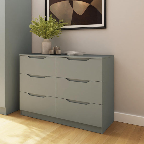 Luno 6 Drawer Chest Of Drawers - Ash Green