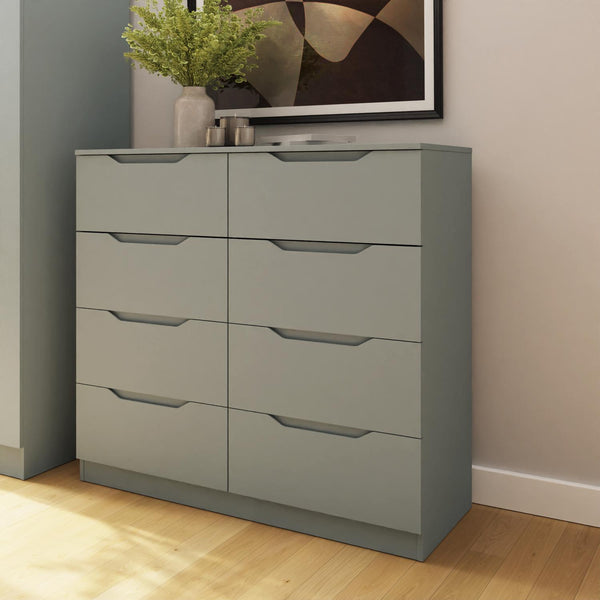 Luno 8 Drawer Chest Of Drawers - Ash Green