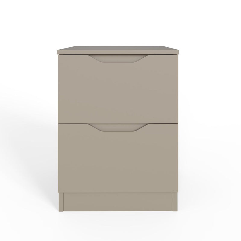 Luno 2 Drawer Bedside Table / Nightstand - Putty