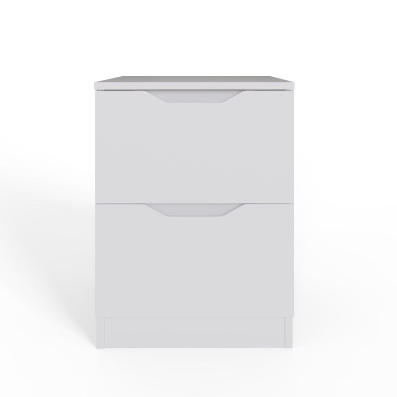 Luno 2 Drawer Bedside Table / Nightstand - White