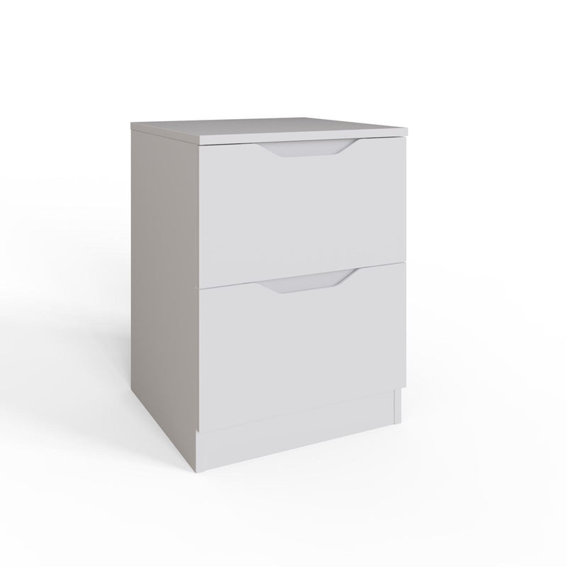 Luno 2 Drawer Bedside Table / Nightstand - White