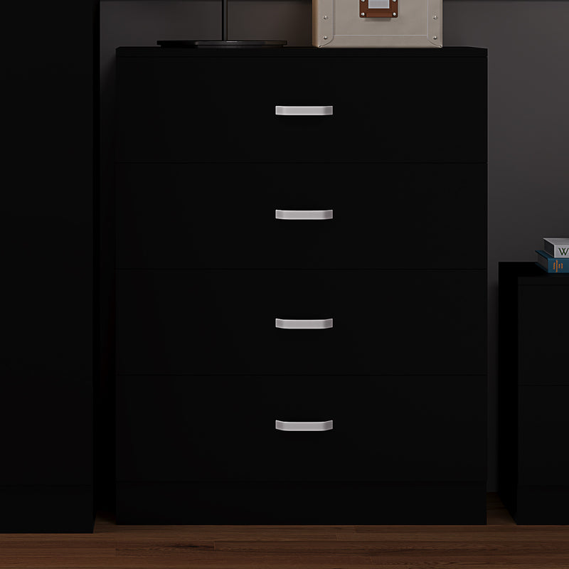 FWStyle Tunis 4 Drawer Chest Of Drawers Matt Black