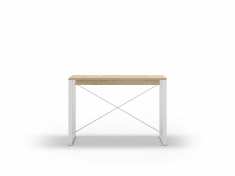 Modern Archie Console Table Oak 110cm with White Metal Legs