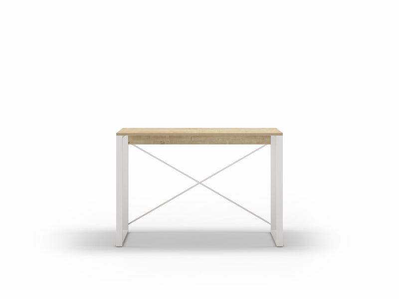 Modern Archie Console Table Oak 110cm with White Metal Legs