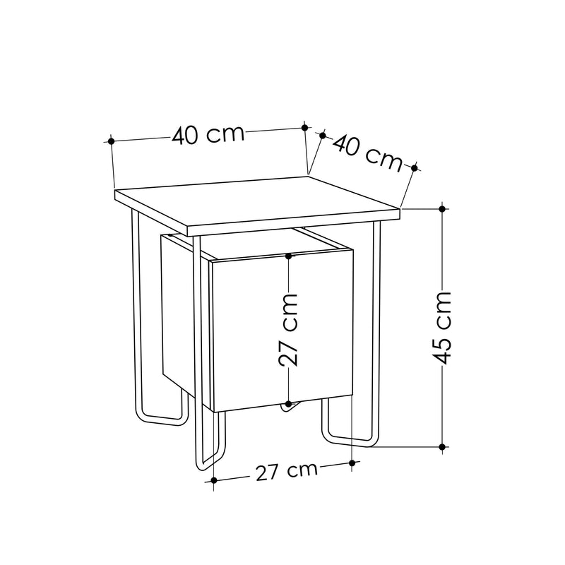 Acres Modern Bedside Table Oak 40cm Wide