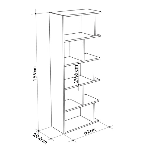 Tapi Modern Bookcase Display Unit Anthracite Grey Tall 159cm