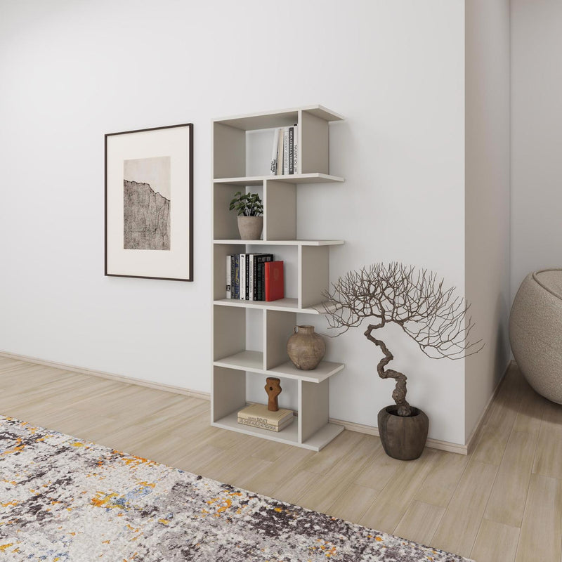 Tapi Modern Bookcase Display Unit Sandstone Tall 159cm
