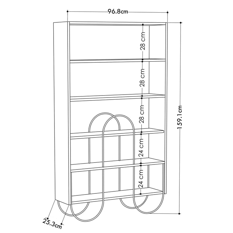 Norfolk Modern Bookcase Display Unit White Tall 159.1cm