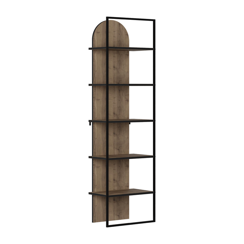 Archy Modern Bookcase 5-Tier Wall Mounted Shelf Dark Oak 180 cm
