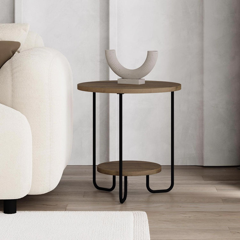 Corro Modern Side End Table Dark Oak