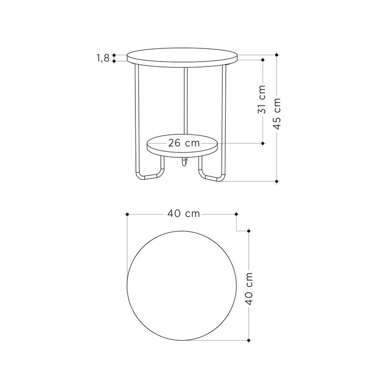 Corro Modern Side End Table Dark Oak