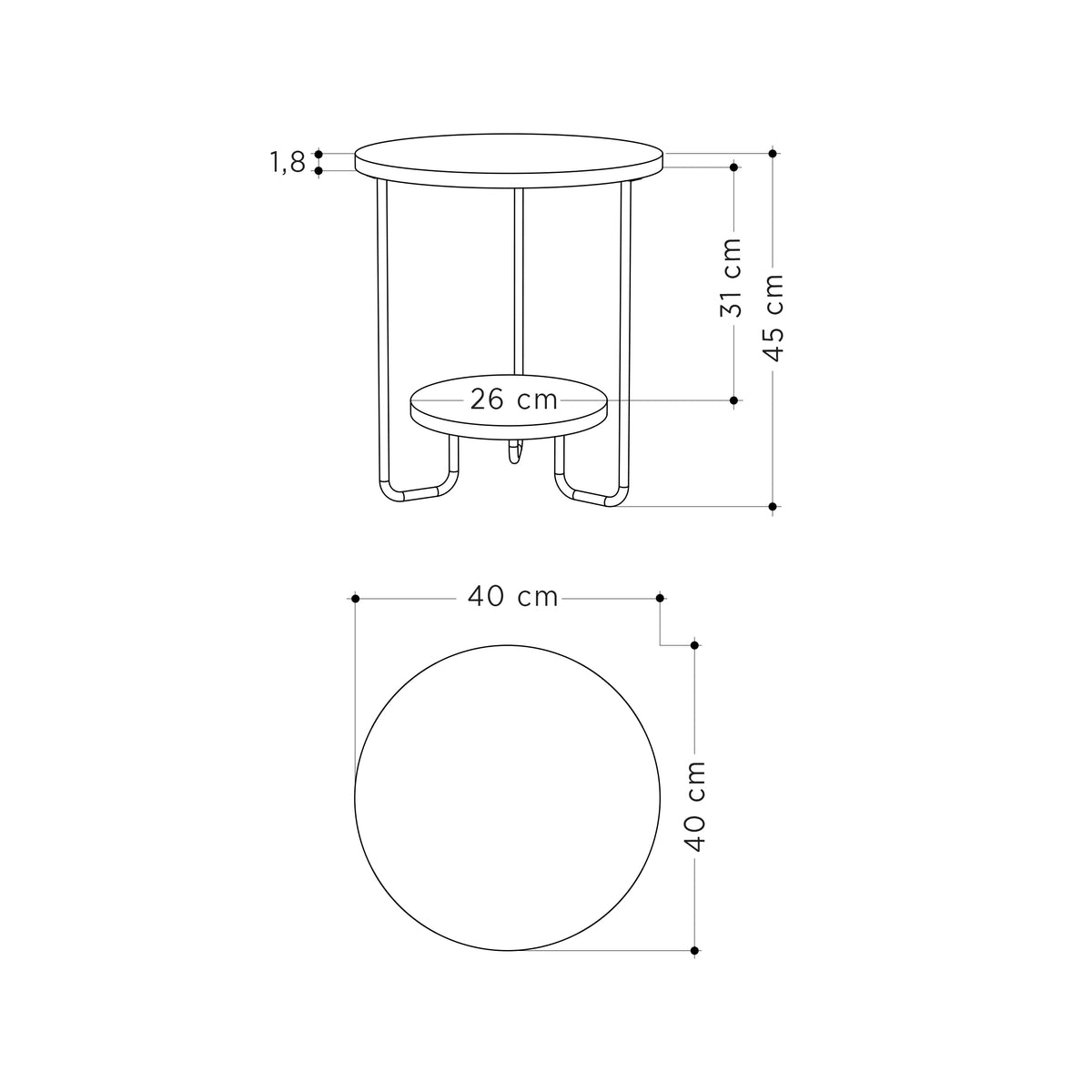 Corro Modern Side End Table Dark Coffee