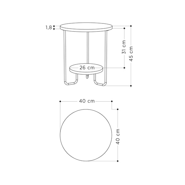 Corro Modern Side End Table Mocha Grey