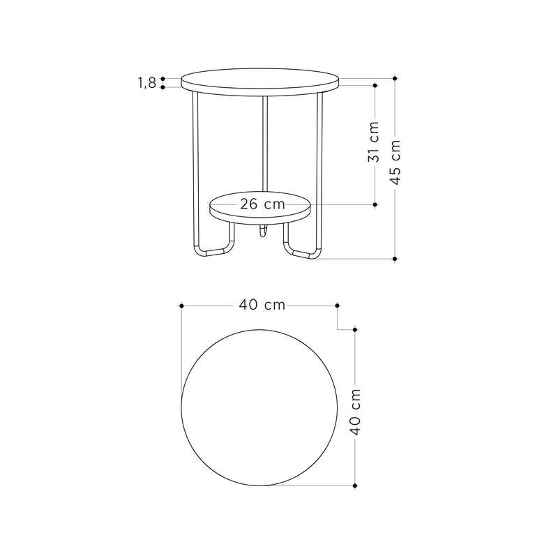 Corro Modern Side End Table Mocha Grey