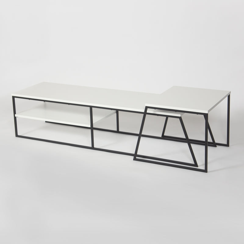 Pal Modern TV Unit Multimedia Centre Stand With Storage White 163cm