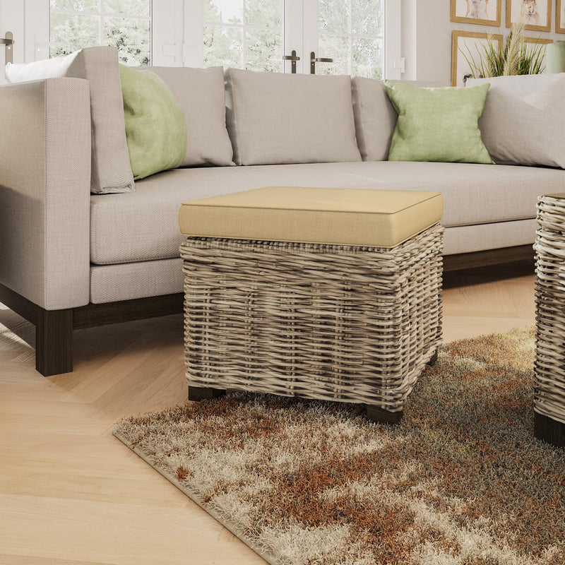 Maya Handmade Kubu Rattan Small Storage Stool