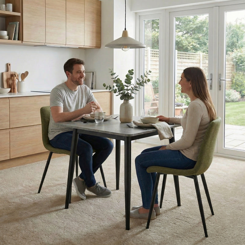 Nova Sintered Stone Dining Table 70x70cm - Grey Marble
