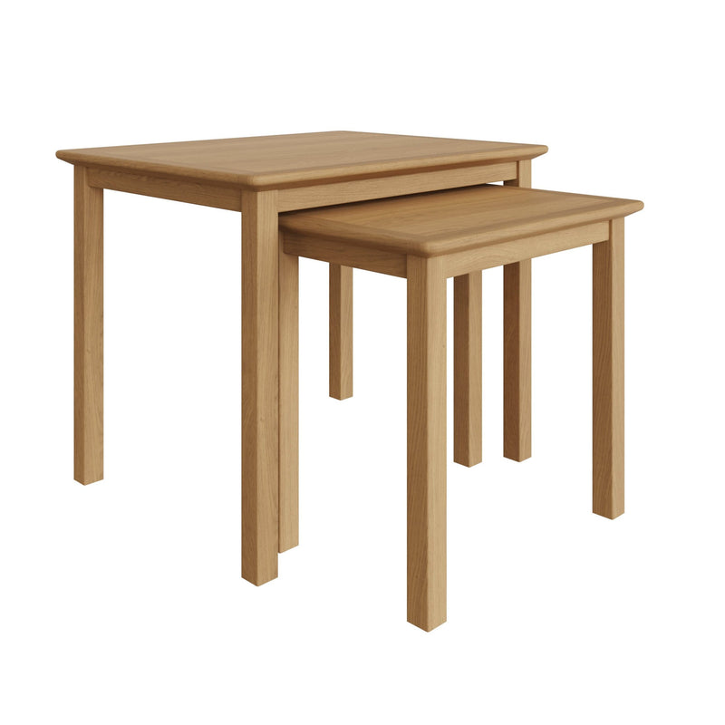 Taberno Oak Nest Of 2 Tables Natural Oak