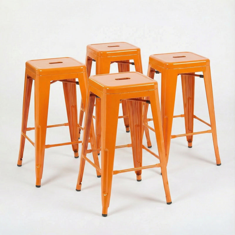 Bistro Pack Of 4 24 Orange Countertop Stools