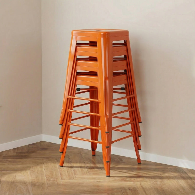 Bistro Pack Of 4 24 Orange Countertop Stools