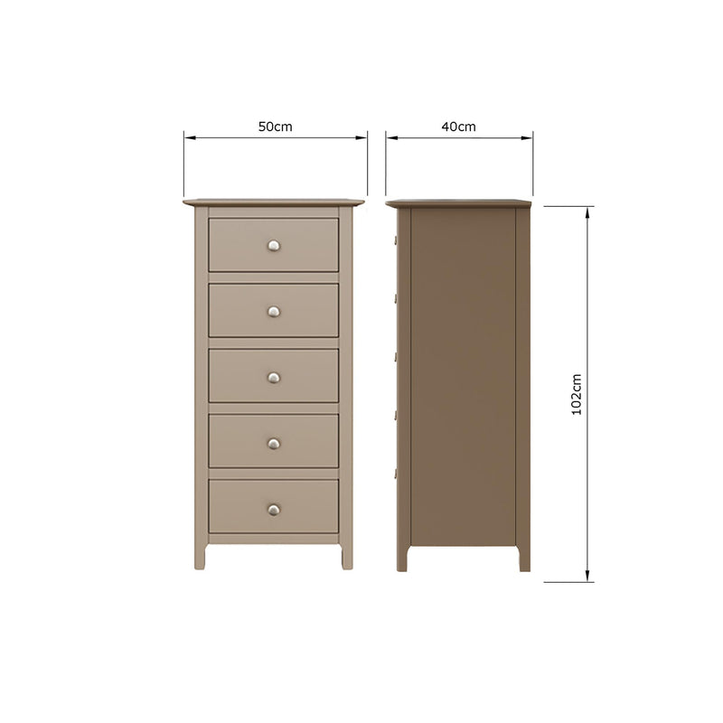 Palma 5 Drawer Chest of Drawers Putty