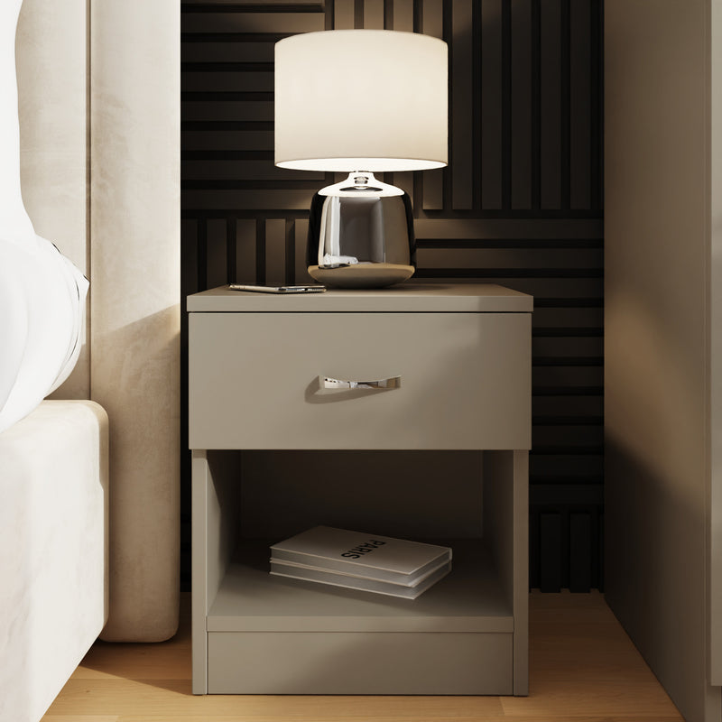 Set Of 2 Promo 1 Drawer Nightstands With Shelf - Putty