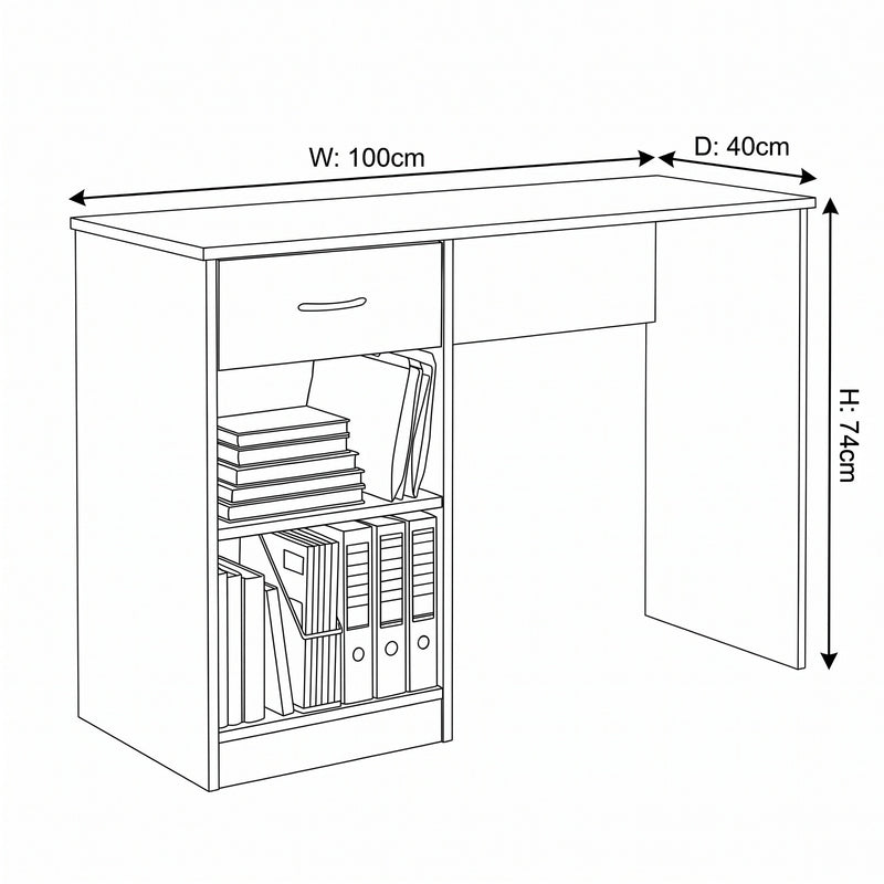 Promo Study Desk Dressing Table - Matt White