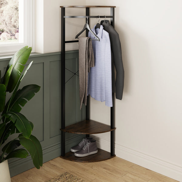 Industrial Design Corner Hallway Storage Hanging Rack