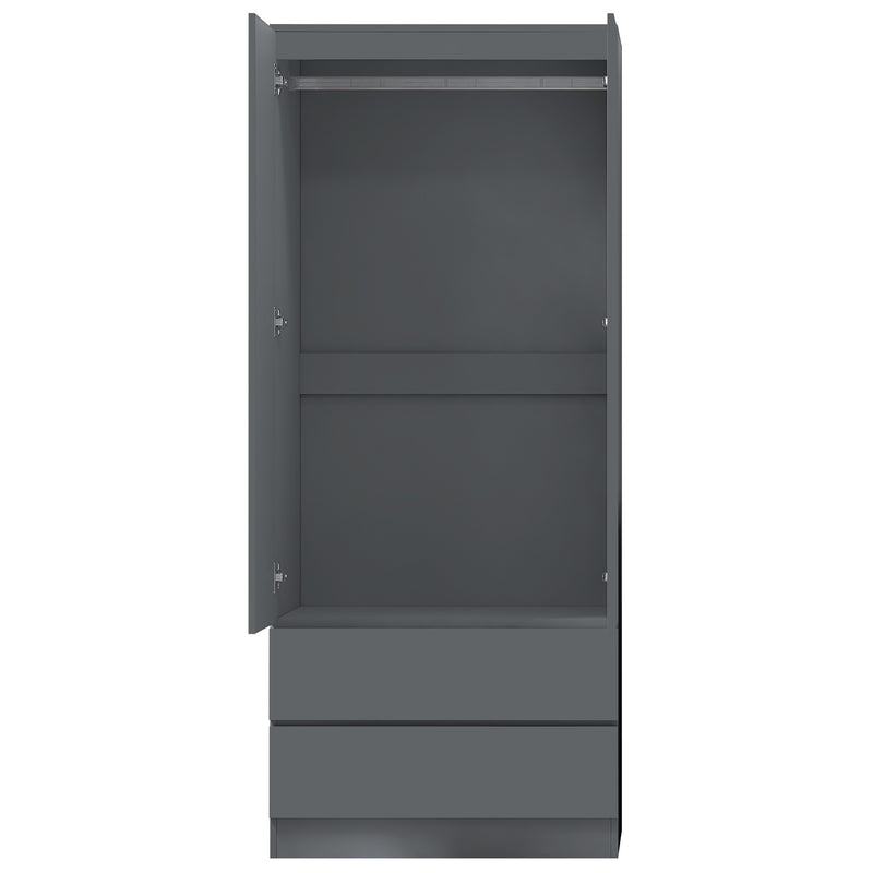 FWStyle Stora 2 Door 2 Drawer Combination Wardrobe - Matt Dark Grey