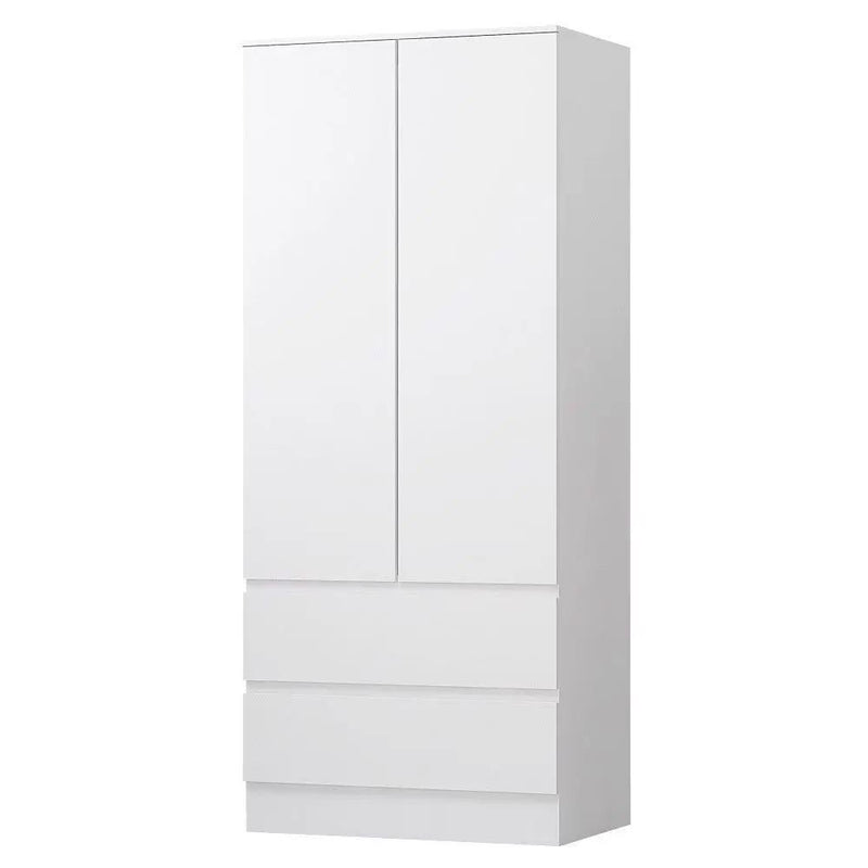FWStyle Stora 2 Door 2 Drawer Combination Wardrobe - Matt White