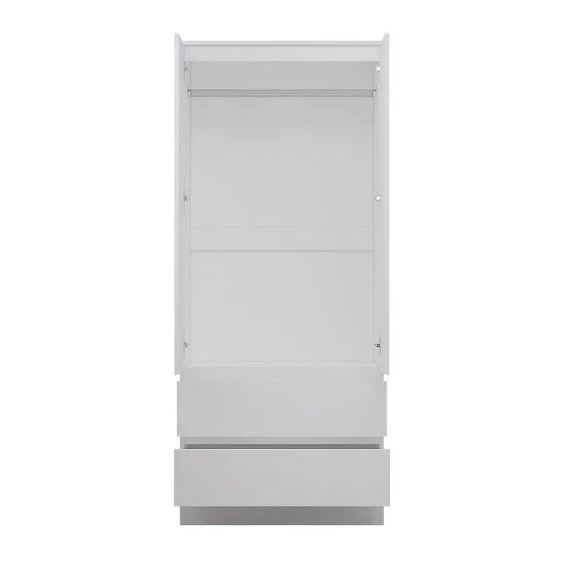 FWStyle Stora 2 Door 2 Drawer Combination Wardrobe - Matt White