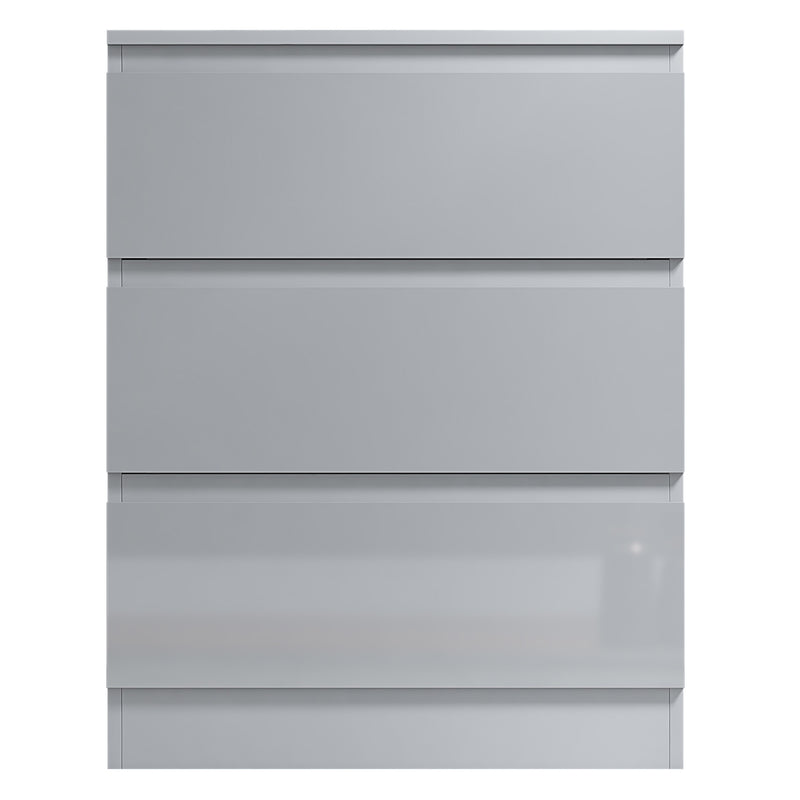 FWStyle Stora 3 Drawer Chest of Drawers - White Gloss Front