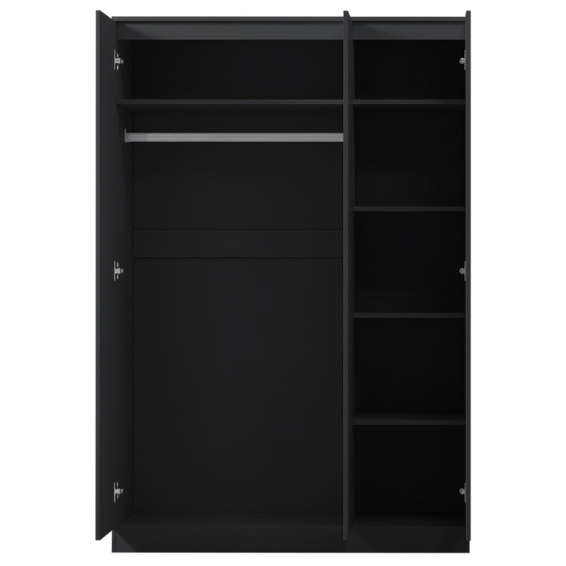 FWStyle Stora 3 Door Wardrobe - Matt Black