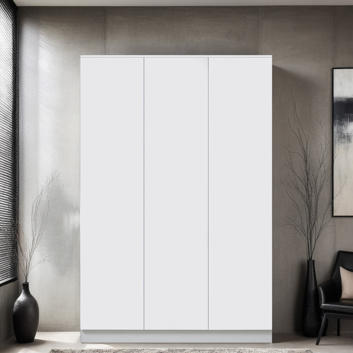 Stora 3 Door Wardrobe - Matt White