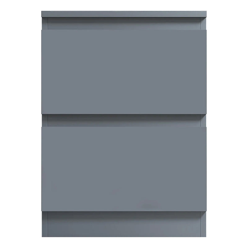FWStyle Stora 2 Drawer Bedside Cabinet - Matt Dark Grey