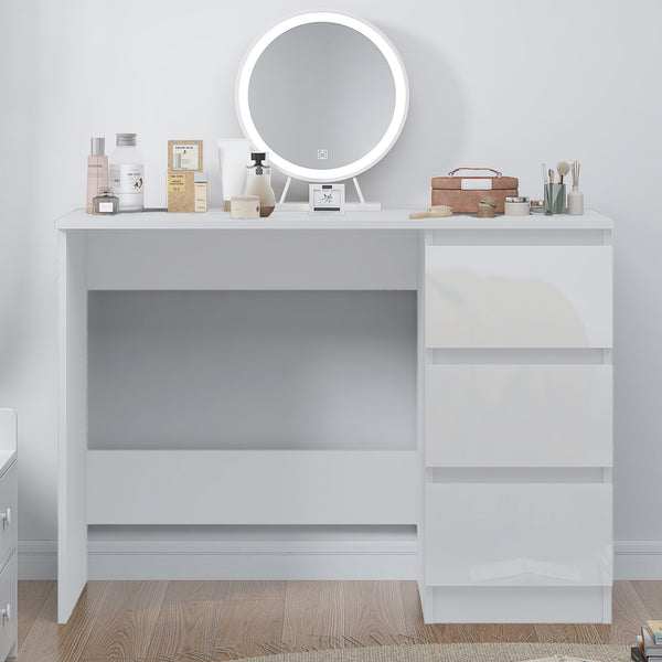 Stora 3 Drawer Dressing Table - White Gloss Front