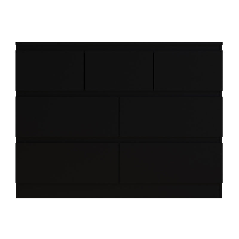 FWStyle Stora 7 Drawer Merchant Chest Of Drawers - Matt Black