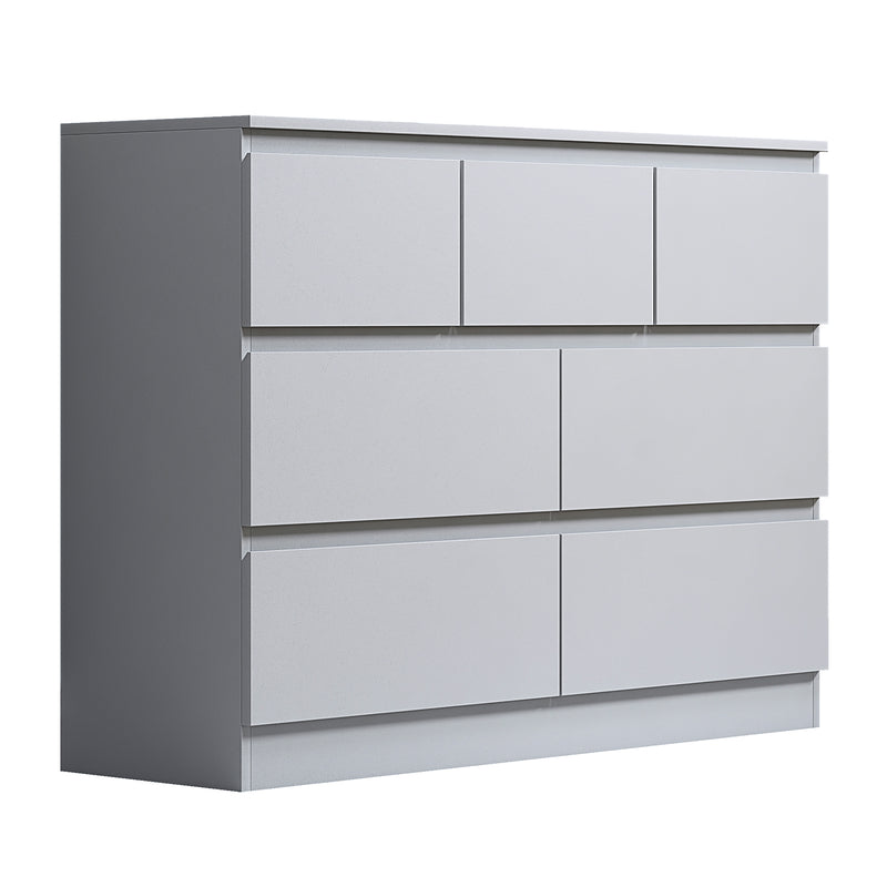 FWStyle Stora 7 Drawer Merchant Chest Of Drawers - Matt White
