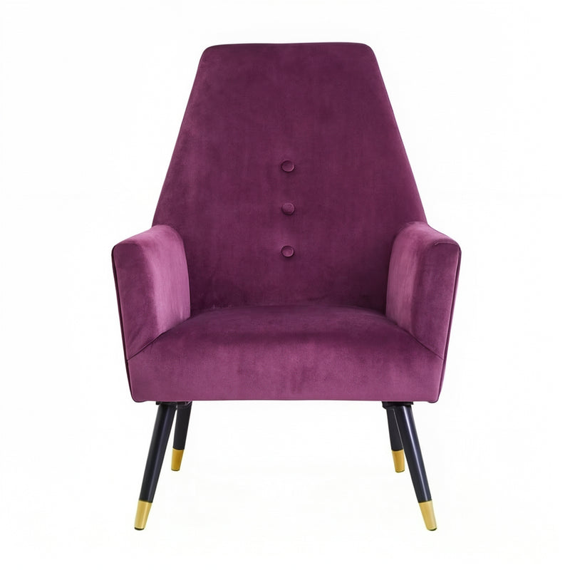 Loretta Accent Chair Red Wine Velvet Button Detail Armchair