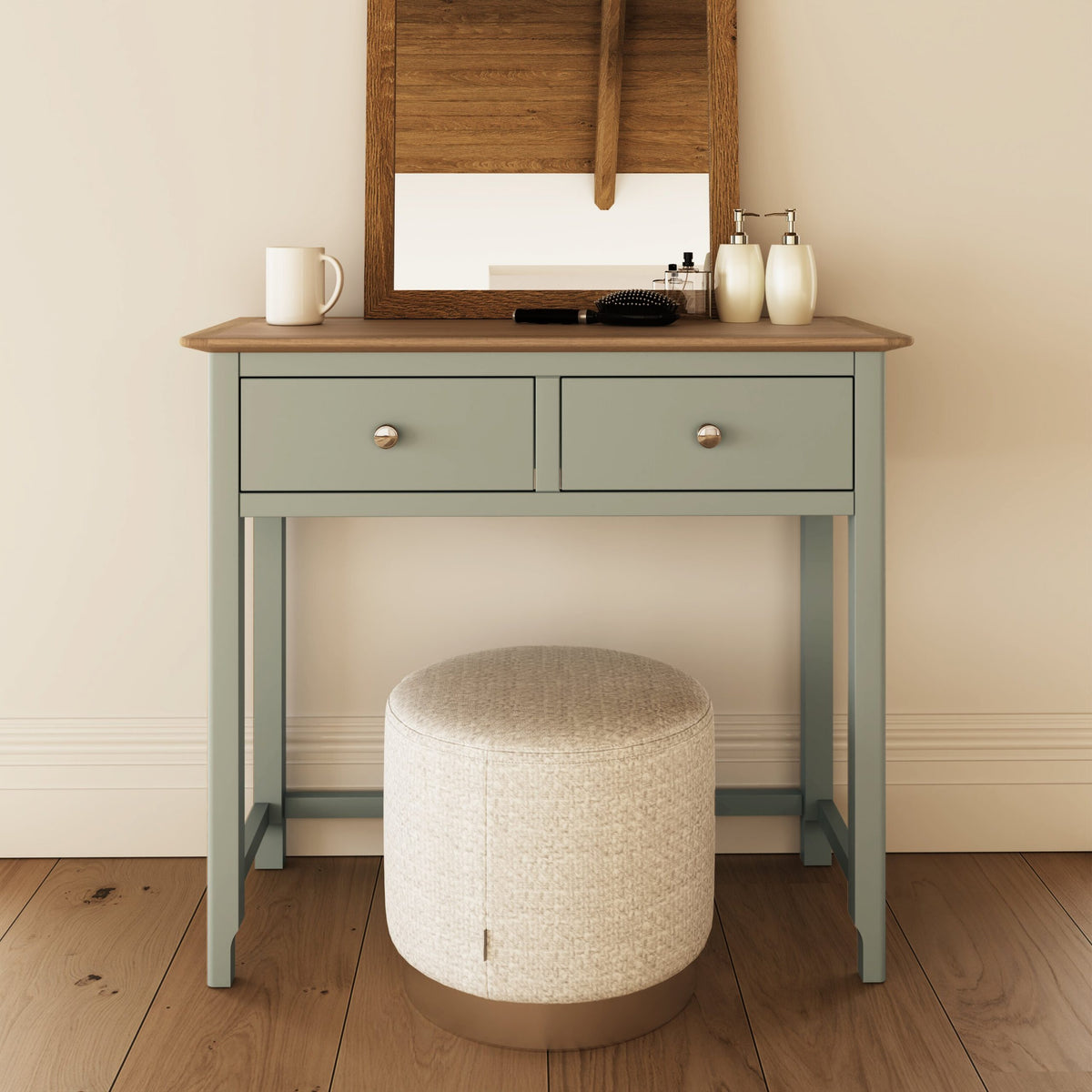 Taberno 2 Drawer Dressing Table Sage Green