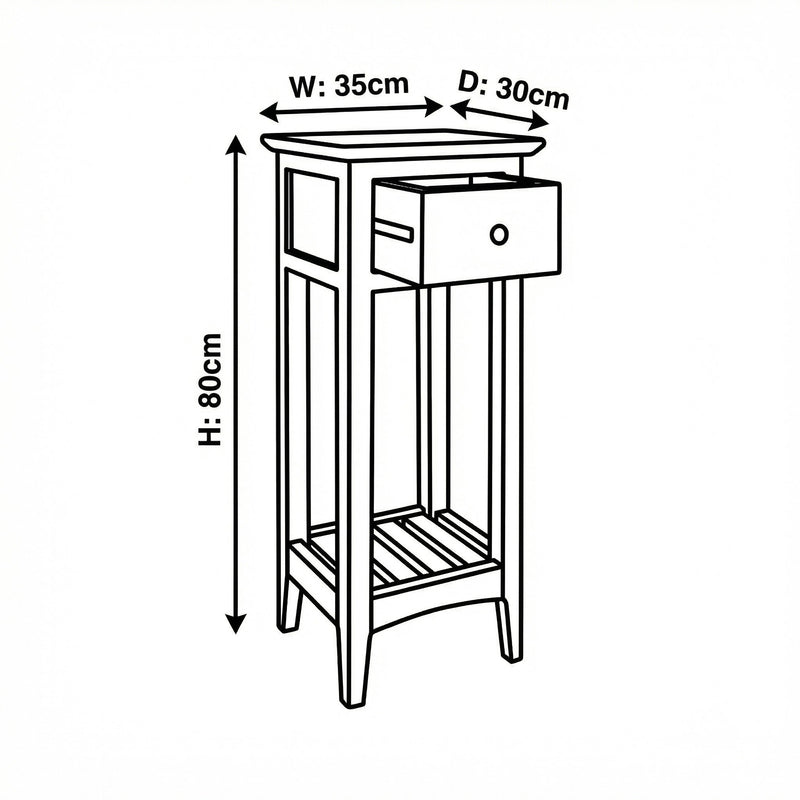 Taberno Oak 1 Drawer Assembled Telephone Table