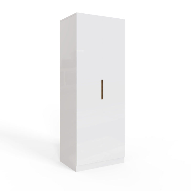 FWStyle Veloce 2 Door Double Wardrobe - White Gloss, Quick Click Assembly