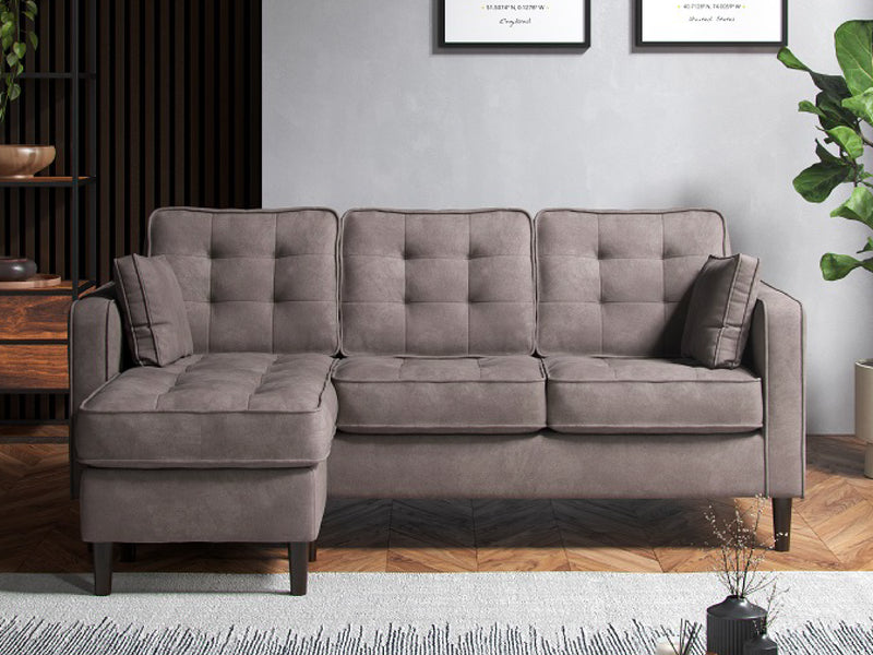 Toledo CRIB5 Chaise Sofa — Pewter fabric